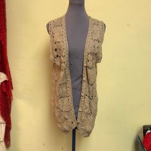 Pierre Cardin crochet vest vintage size medium